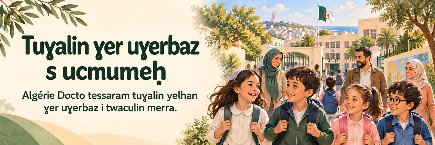 Tuɣalin ɣer uɣerbaz s ucmumeḥ. Algérie Docto tessaram tuɣalin yelhan ɣer uɣerbaz i twaculin merra.