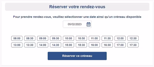 Réserver un rendez-vous